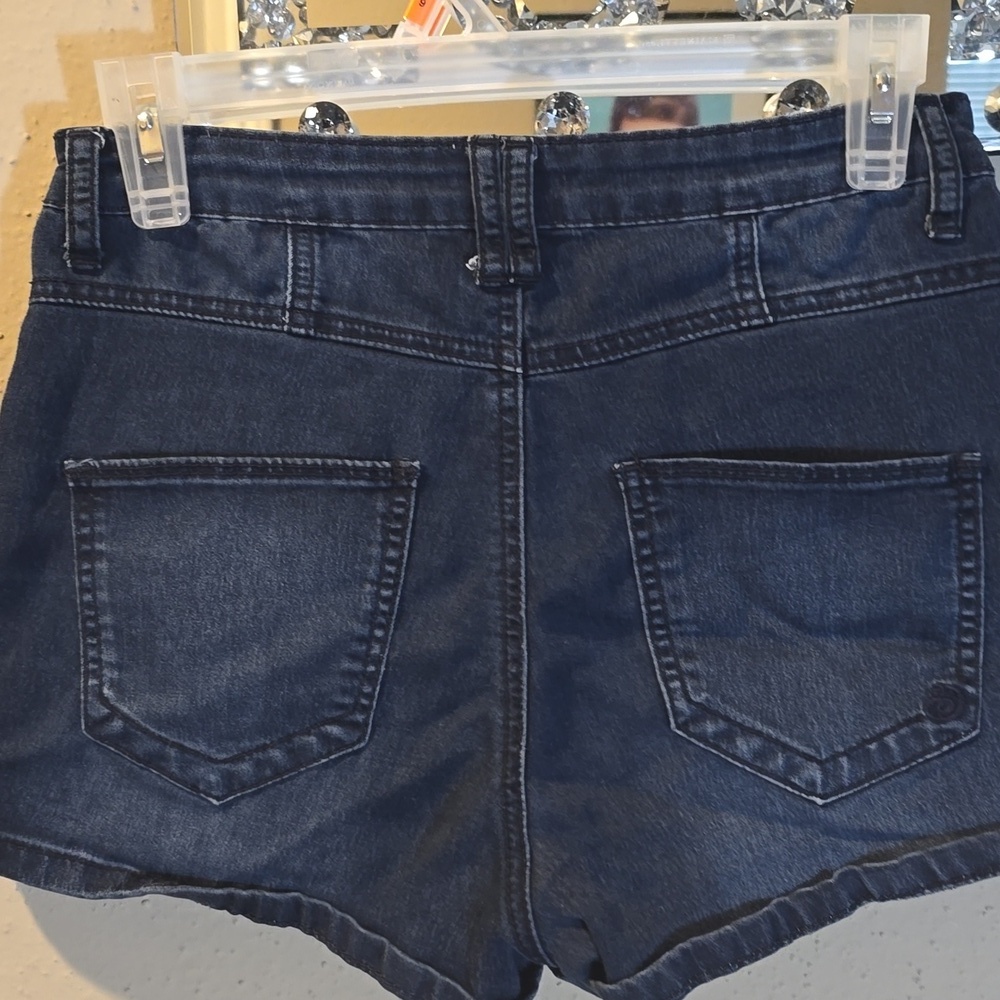 Indigo Rein High-Waisted Stretch Denim Shorts - Picture 3 of 3